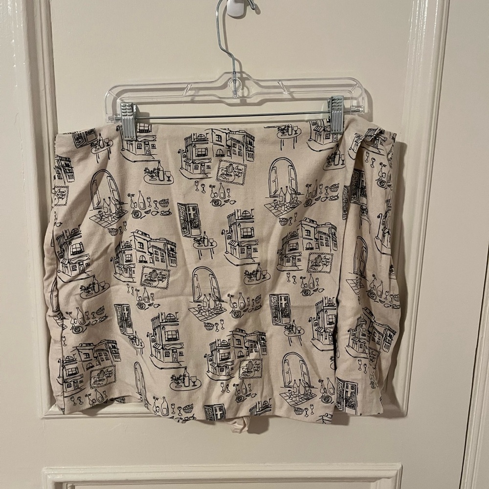 NWT linen printed skort